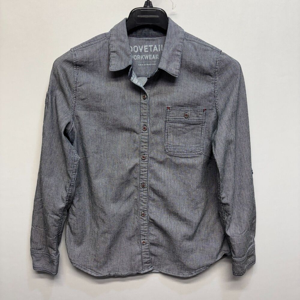 Dovetail Workwear Women Long Sleeve Button Shirt Top Size Medium C105 -1